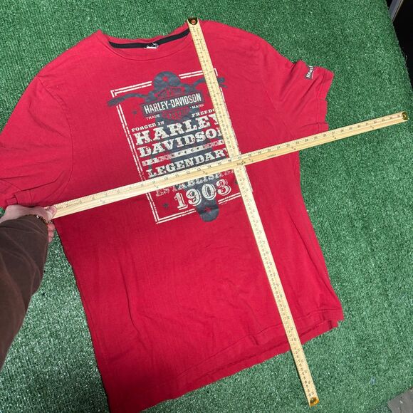 Vintage Harley Davidson Folsom California Graphic Red Tee Shirt Size XL Y2K 90s - Picture 7 of 7